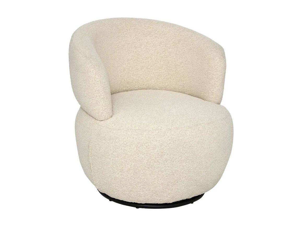 Fauteuil Pivotant Bouclette "Sileo" 73cm Argile