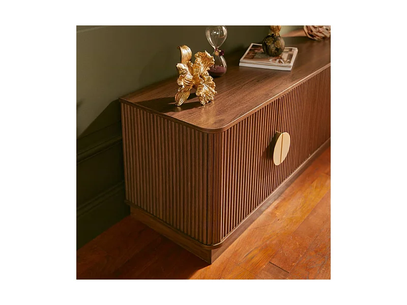 Meuble TV 4 Portes "Wany" 140cm Marron