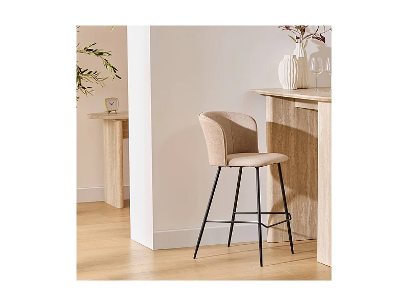 Lot de 2 Chaises de Bar "Jasny" 91cm Beige