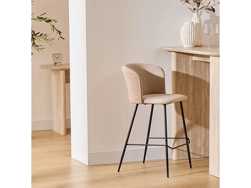 Lot de 2 Chaises de Bar "Jasny" 91cm Beige