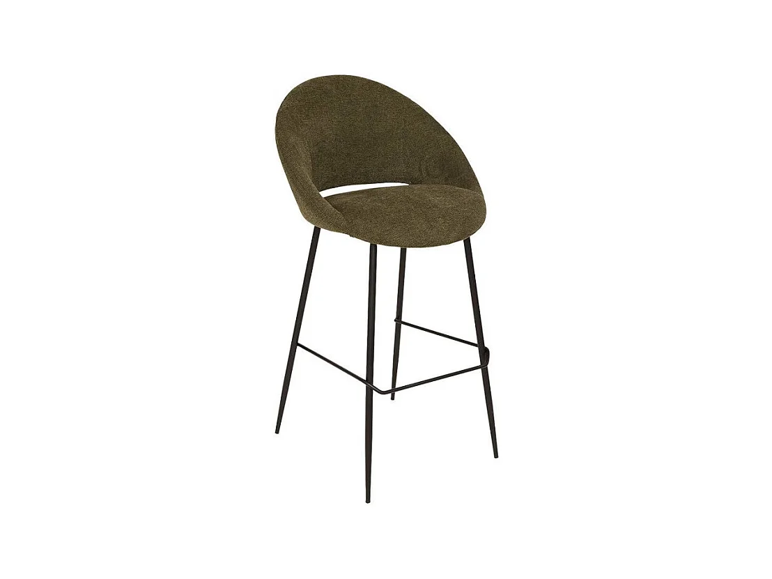 Tabouret de bar Amago haut tissu vert cèdre Atmosphera
