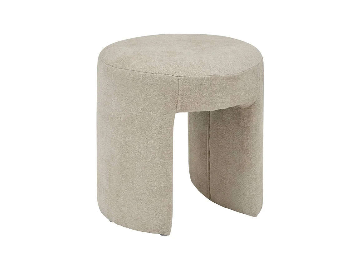 Pouf Jin D38 cm tissu beige Atmosphera