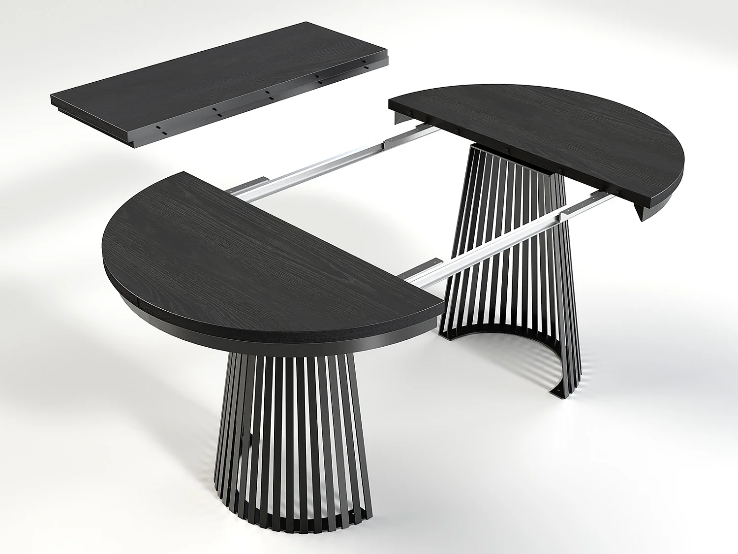 MINIO go for it, Table à rallonges GORI chêne artisan/noir