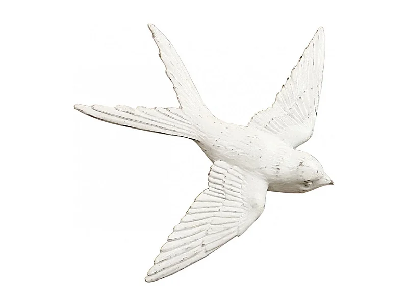 Hirondelle murale (set de 4) Résine Blanc - Charme Interior's