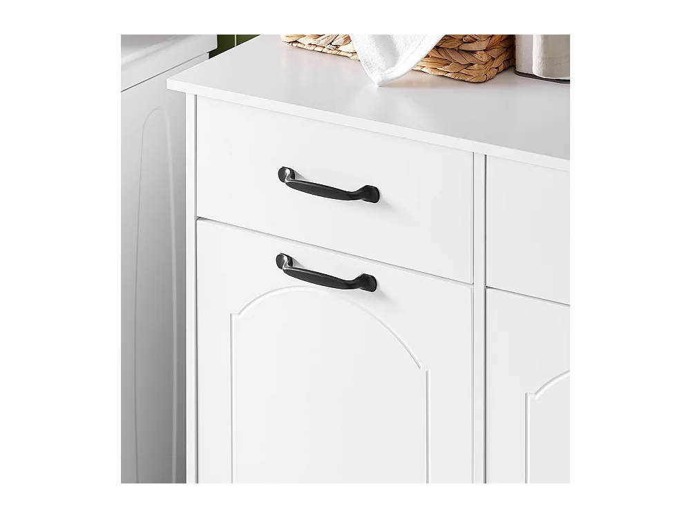 SoBuy badkamermeubel ruimtebesparend met wasmanden en laden wit hout 79,5x38x90cm