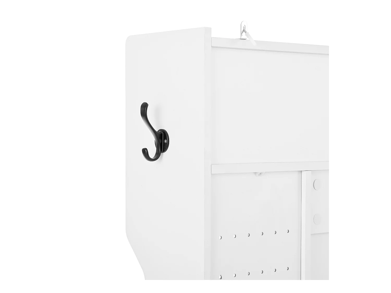 Vestiaire d'entrée moderne 100x40x185.4cm - avec 6 crochets et 1 porte - avec 4 étagères ouvertes - Blanc