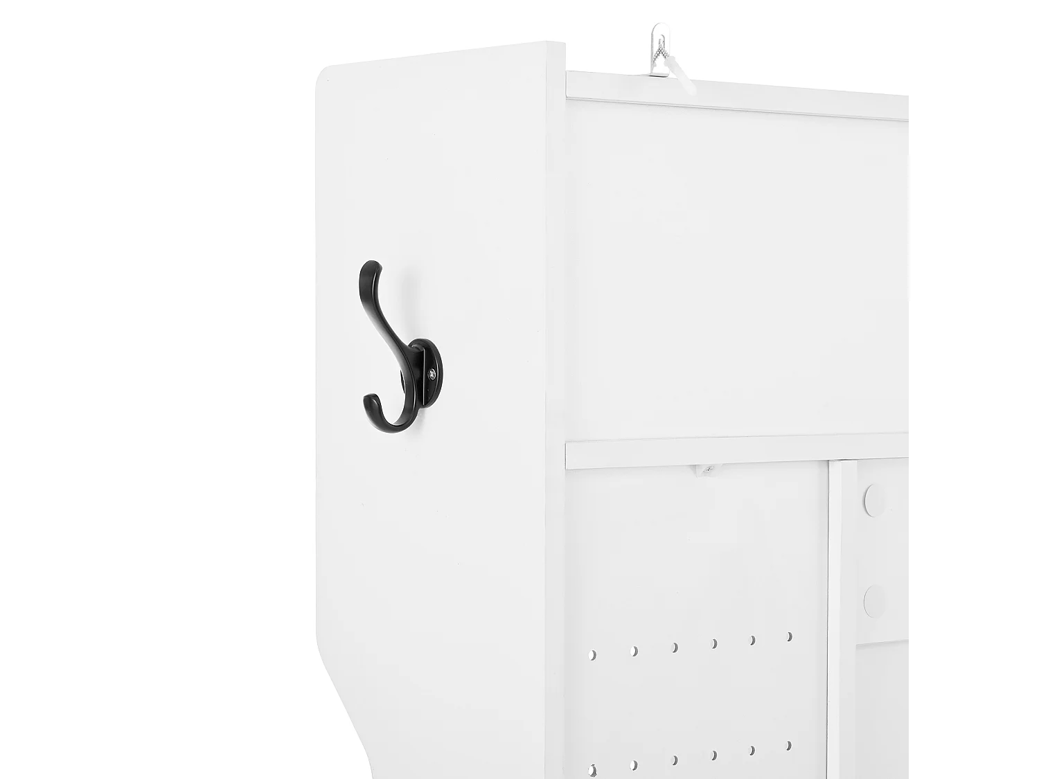 Vestiaire d'entrée moderne 100x40x185.4cm - avec 6 crochets et 1 porte - avec 4 étagères ouvertes - Blanc