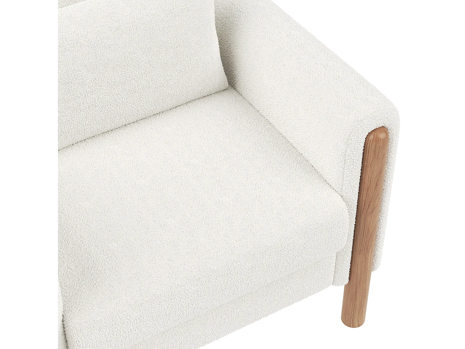 Moderner Sessel 87x83x88,5 cm - dicke Kissen - Massivholz + Baumwolle PP - weiß