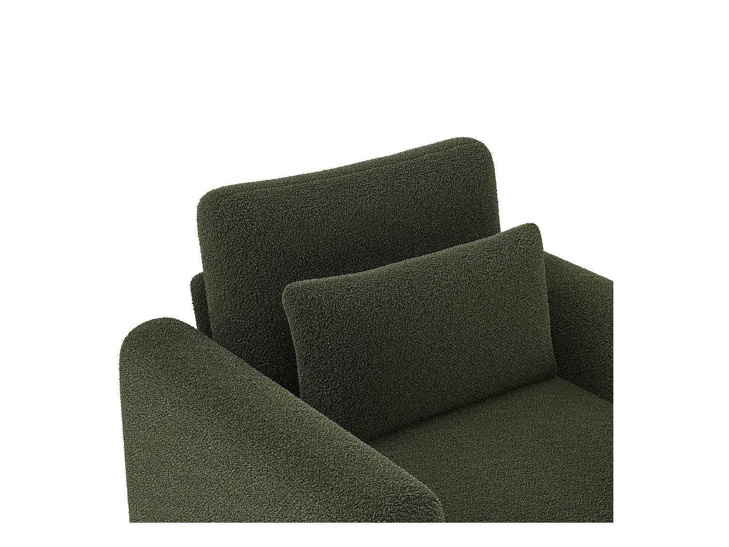 Fauteuil moderne 87x83x88,5 cm - coussins épais - bois massif + coton PP - Vert