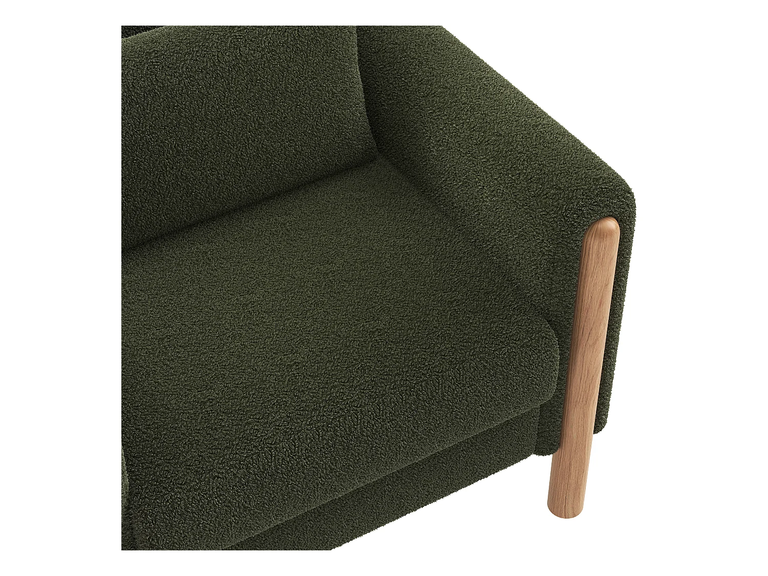 Fauteuil moderne 87x83x88,5 cm - coussins épais - bois massif + coton PP - Vert