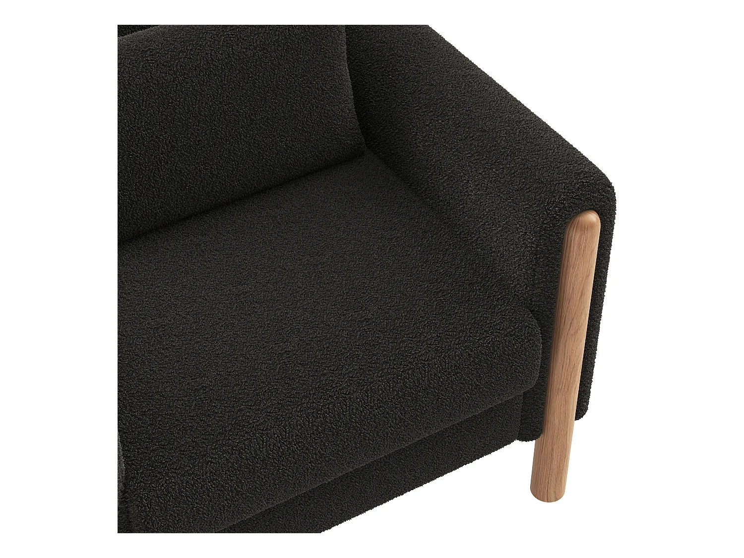 Fauteuil moderne 87x83x88,5 cm - coussins épais - bois massif + coton PP - gris