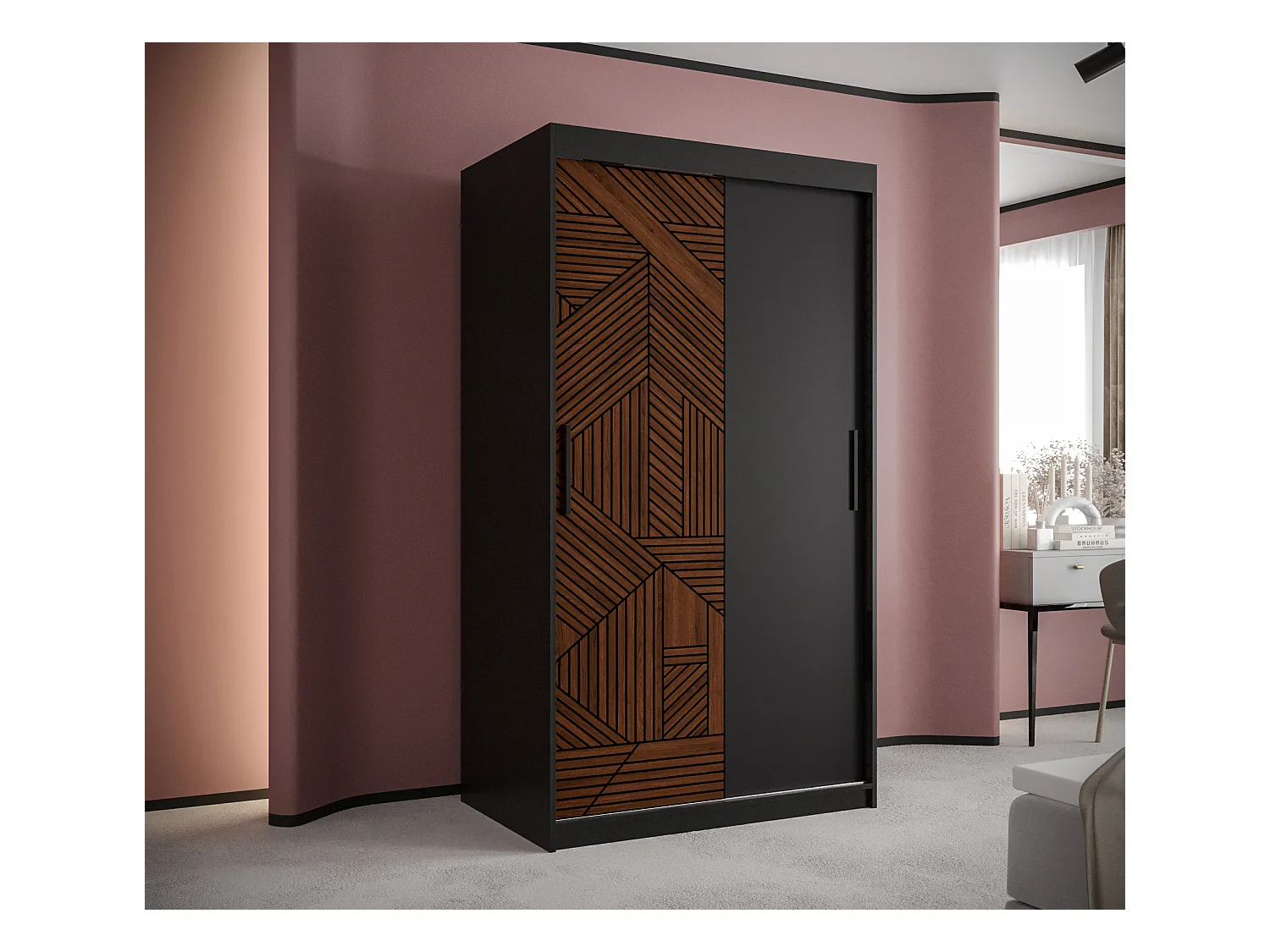 Armoire Marsylia À Portes Coulissantes 200/100/62 2 portes (Noir)