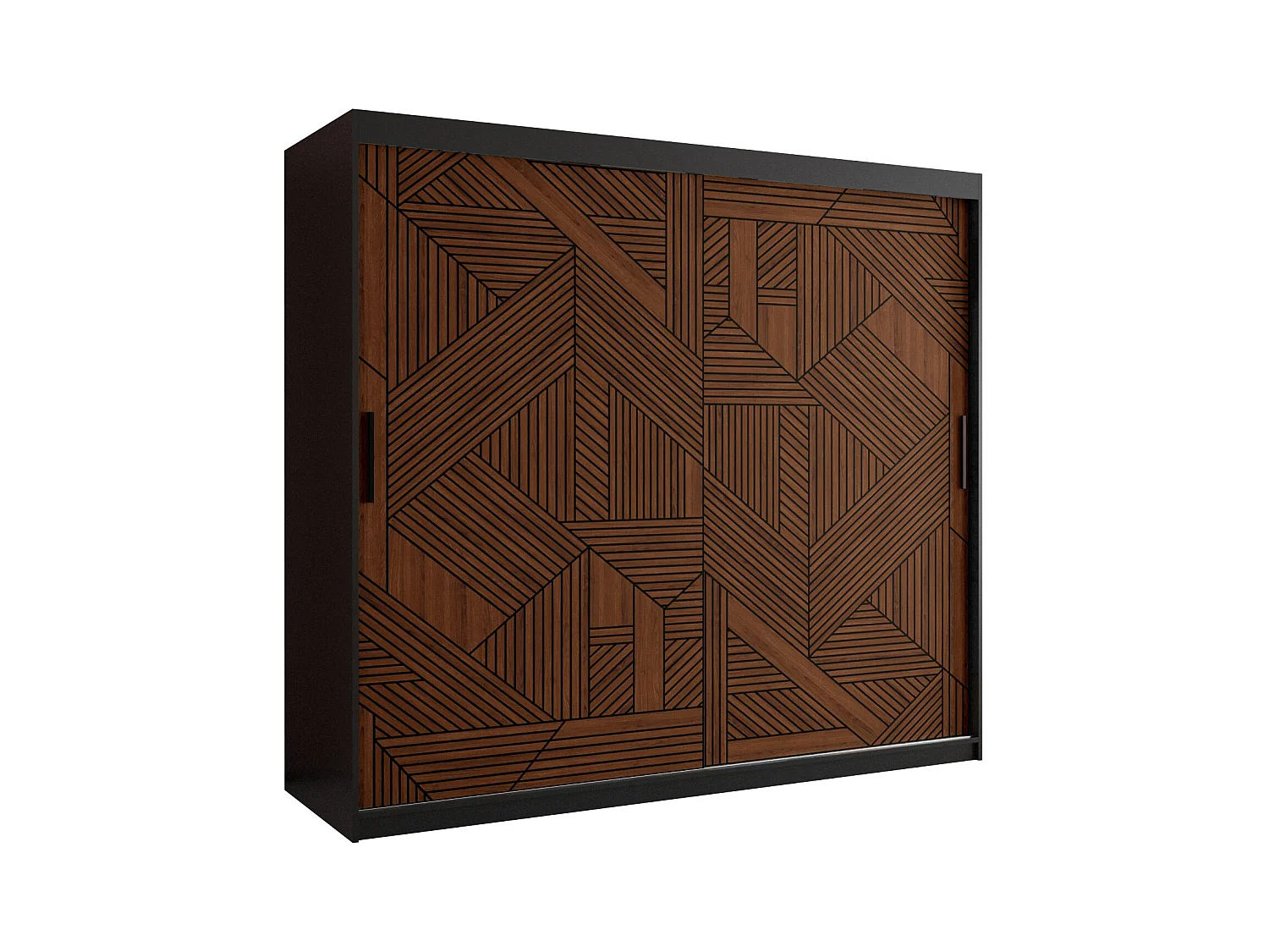 MARSYLIA 1 kledingkast met schuifdeuren 200/200/62 2 deuren (zwart)