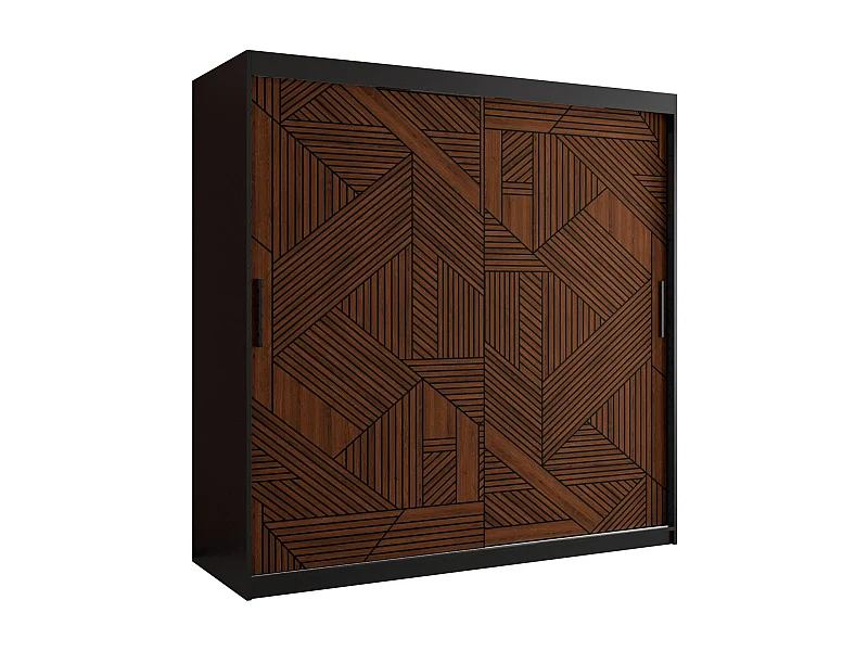 Armoire MARSYLIA 1 À Portes Coulissantes 200/180/62 2 portes (Noir)