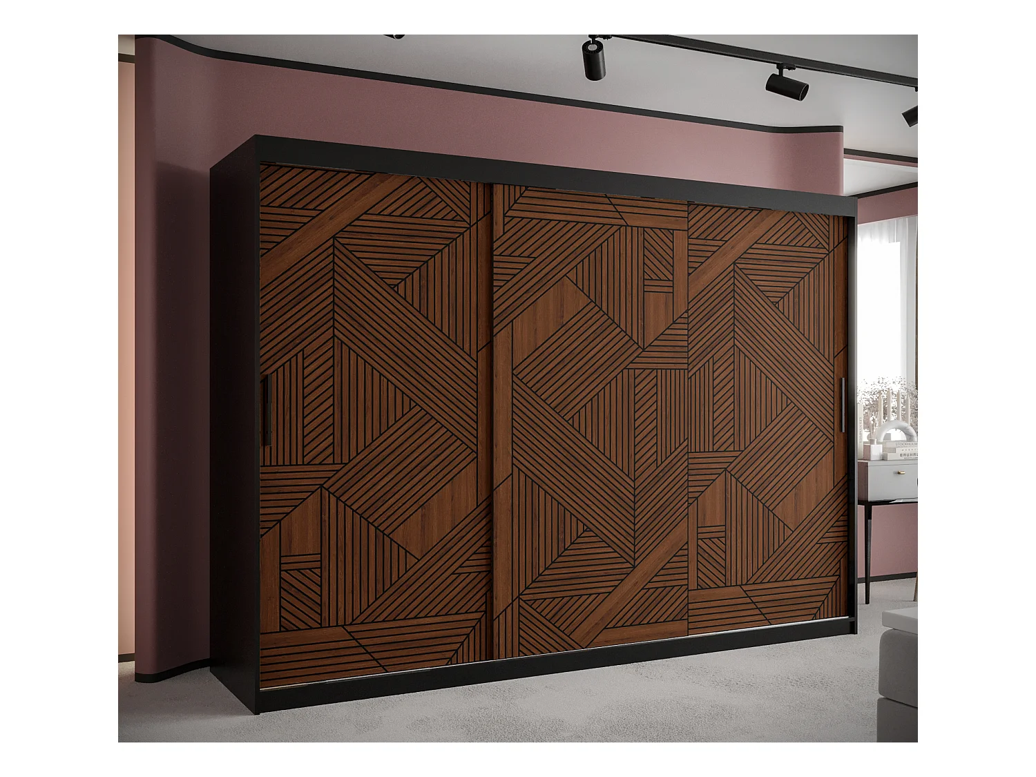 Armoire MARSYLIA 1 À Portes Coulissantes 200/250/62 3 portes (Noir)