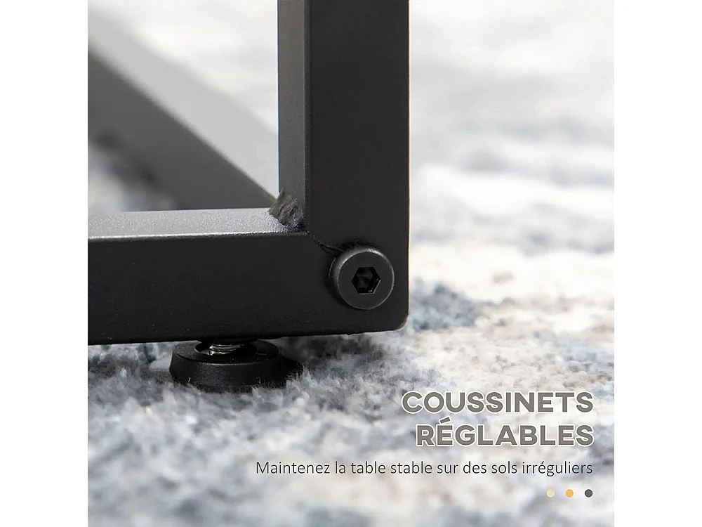 Table basse rectangulaire au style industriel 1 plateau et 1 étagère de rangement métal 106 x 55 x 45 cm