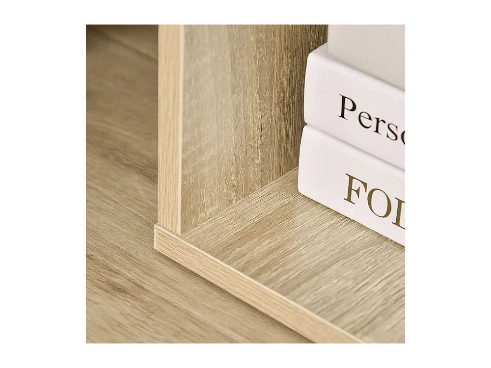 Table d'Appoint Guéridon Design Contemporain Bout de Canapé étagère Verre trempé Bois naturel