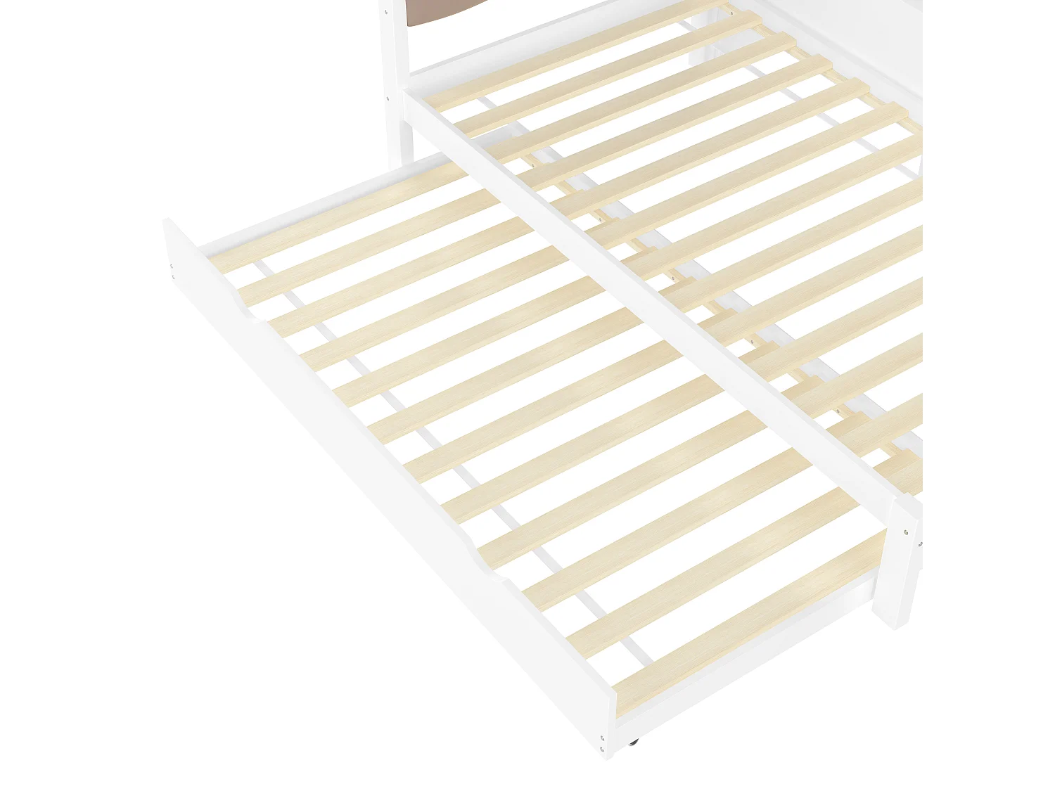 Divano letto bianco 90x200cm con letto estraibile 90x190cm con illuminazione a LED, contenitore, USB (senza materasso)