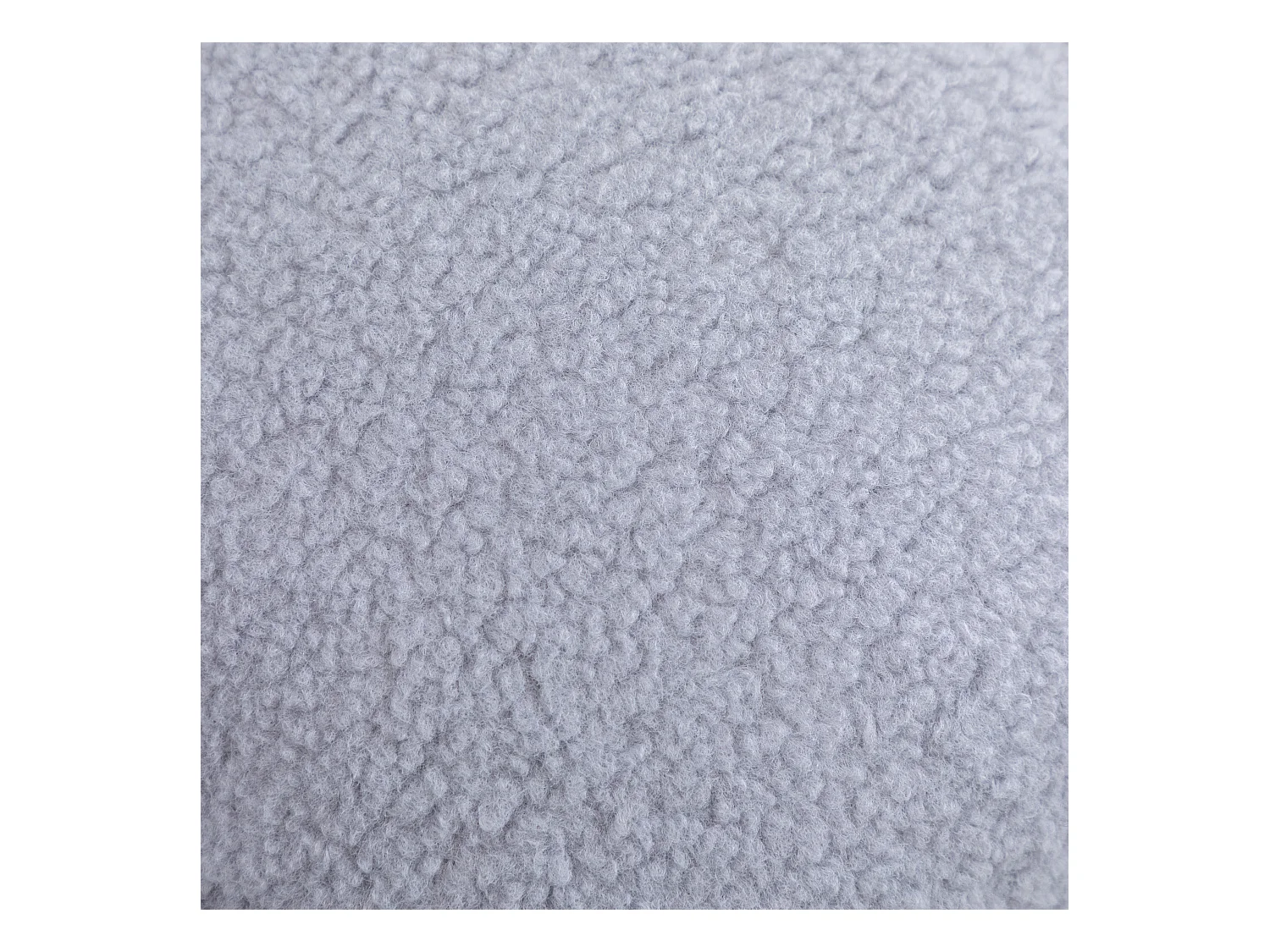 Schommelstoel in Teddy gris clair stof, structuur in metaal zwart, voet in canvas 89x70x95cm