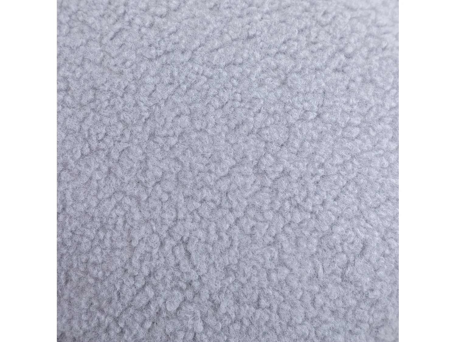 Rocking chair en tissu Teddy gris clair, structure en métal noir, base en bois 89x70x95cm