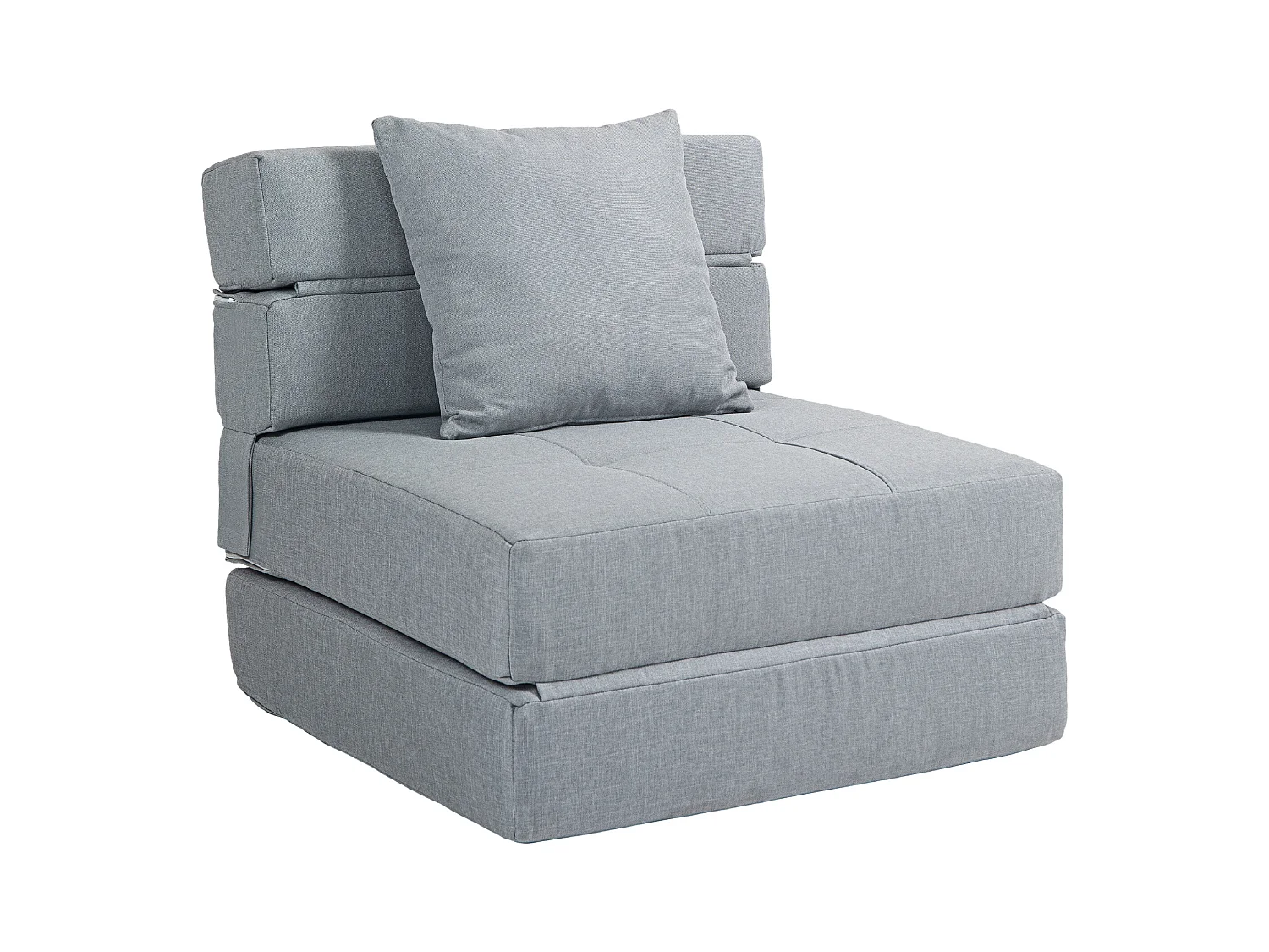 Chauffeuse canapé-lit convertible 1 place - coussin déhoussable inclus - tissu gris clair