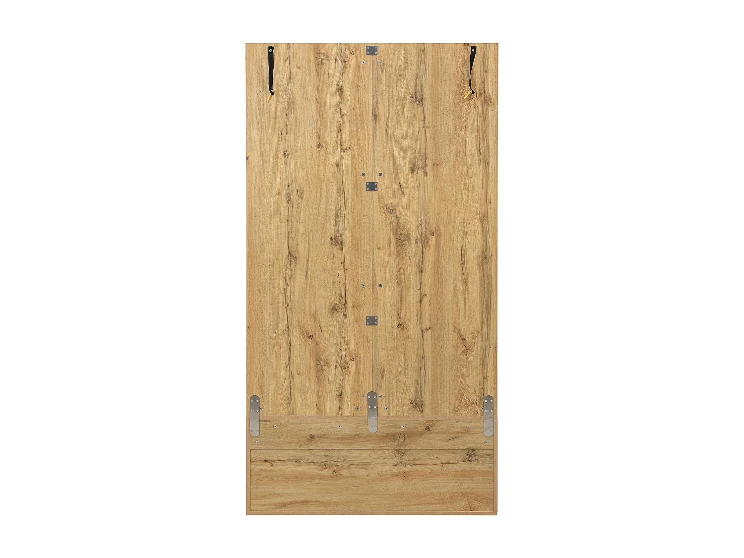 Armadio nero e legno con 5 ganci, specchio, 2 ante, un appendiabiti nascosto e un ripiano 100x38x191cm