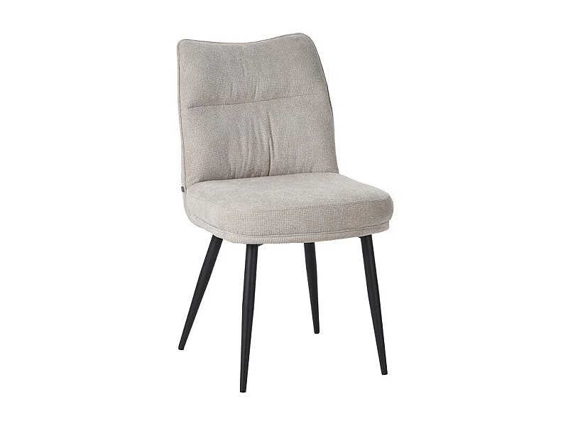 Chaise Louise tissu beige pieds métal