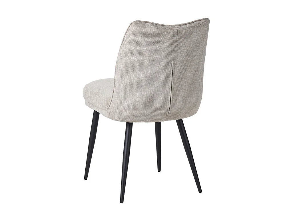 Chaise Louise tissu beige pieds métal