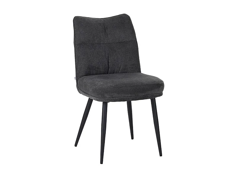 Chaise Louise tissu gris pieds métal