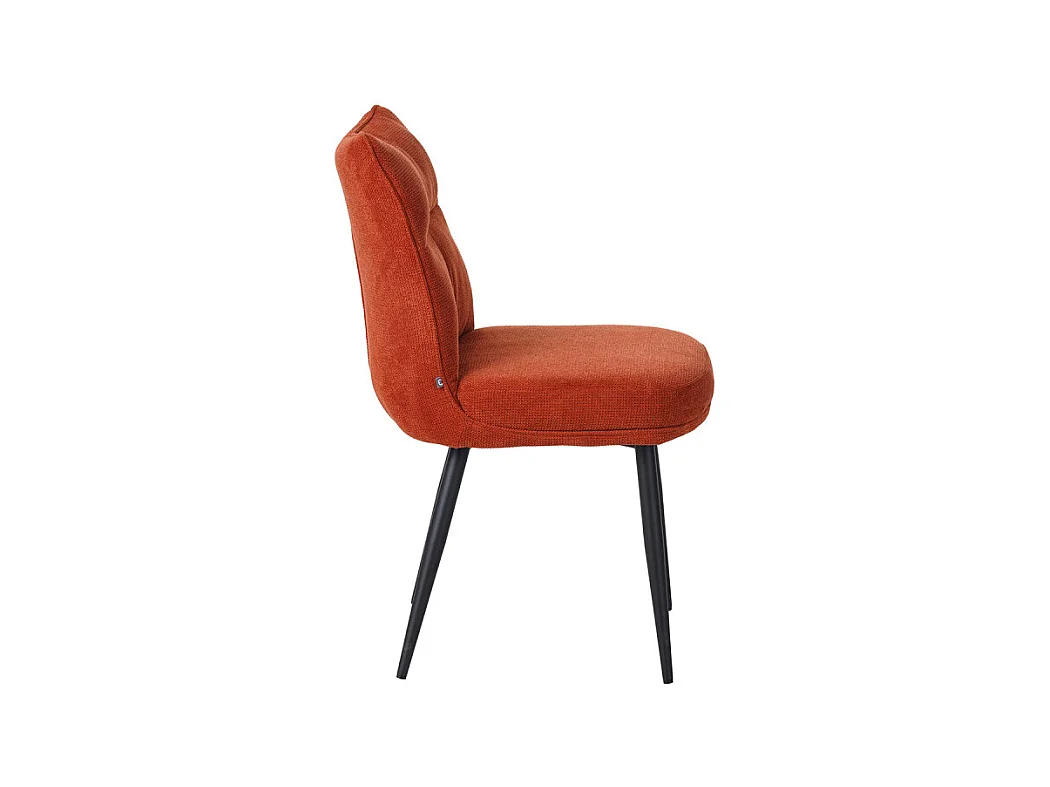 Chaise Louise tissu terracotta pieds métal