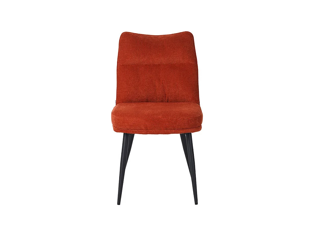 Chaise Louise tissu terracotta pieds métal