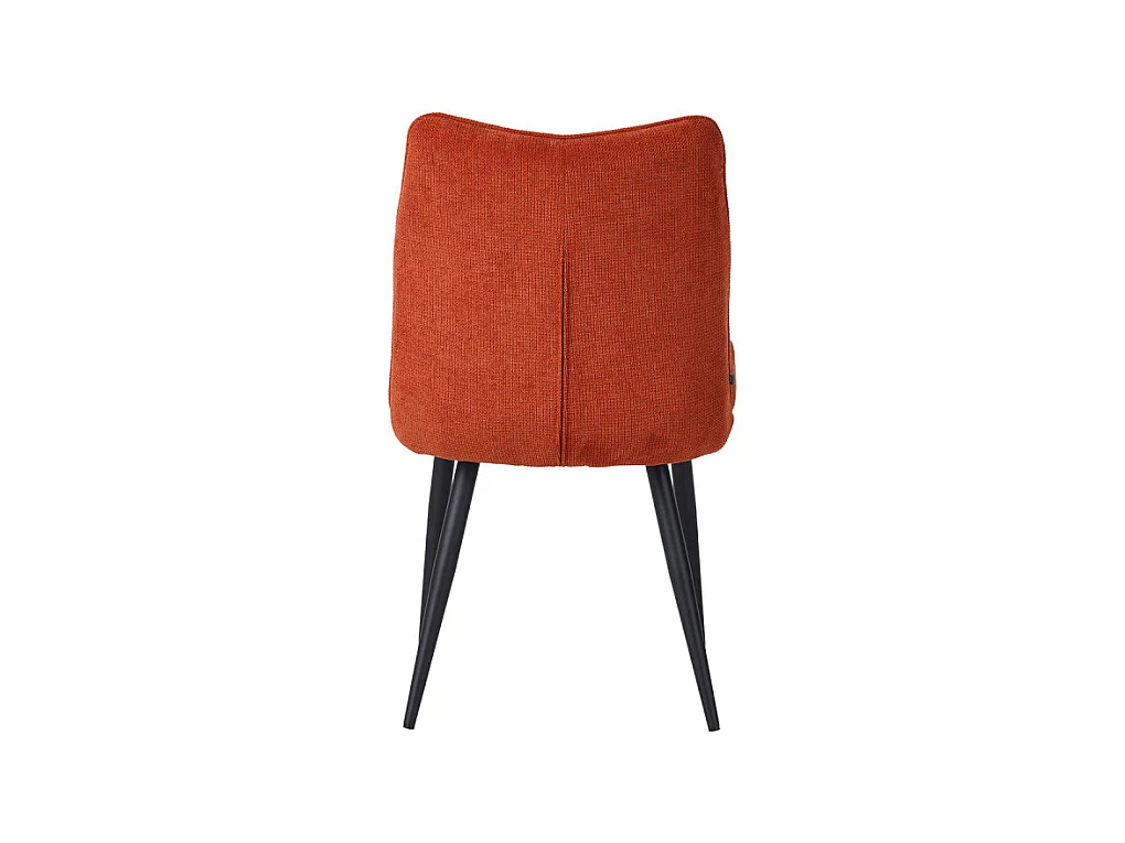 Chaise Louise tissu terracotta pieds métal