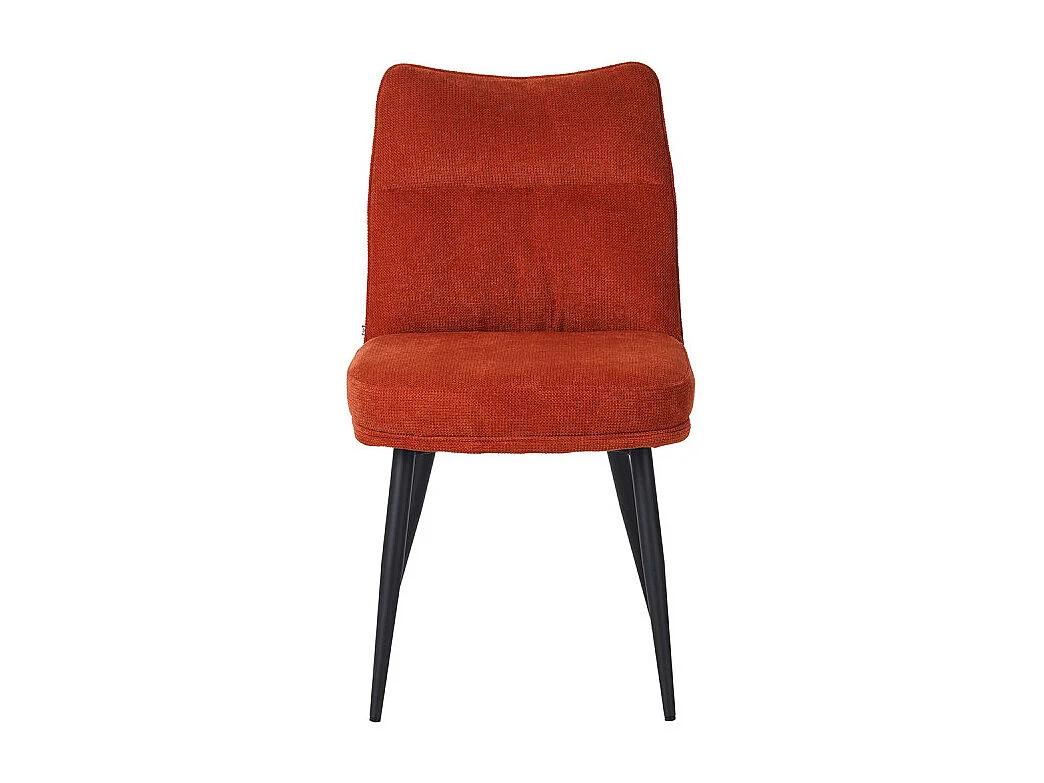 Chaise Louise tissu terracotta pieds métal