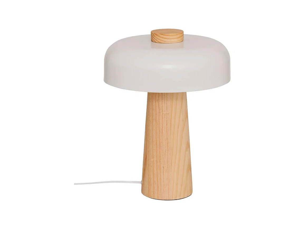 Lampe à Poser Champignon "Pola" 36cm Blanc & Naturel