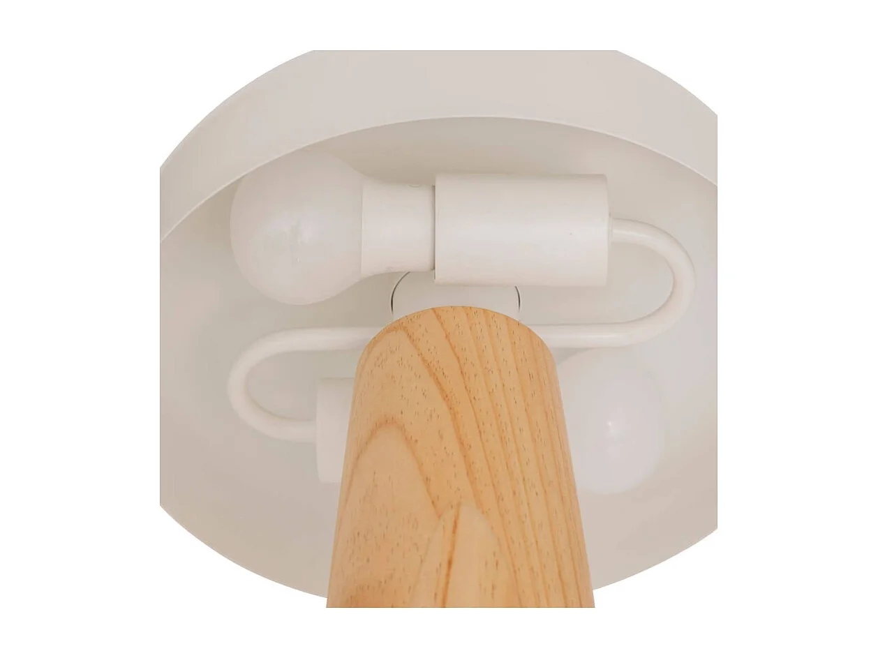 Lampe à Poser Champignon "Pola" 36cm Blanc & Naturel