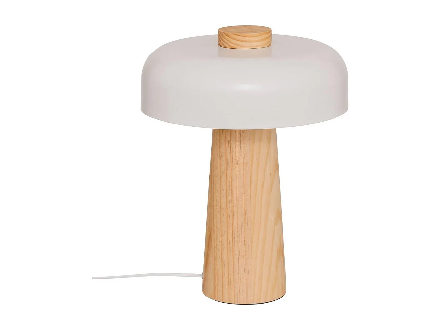 Lampe à Poser Champignon "Pola" 36cm Blanc & Naturel