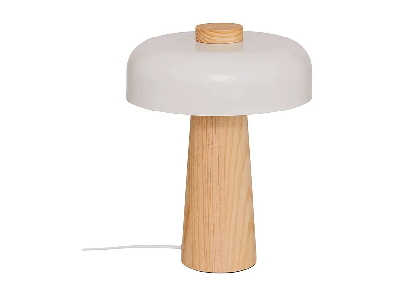 Lampe à Poser Champignon "Pola" 36cm Blanc & Naturel