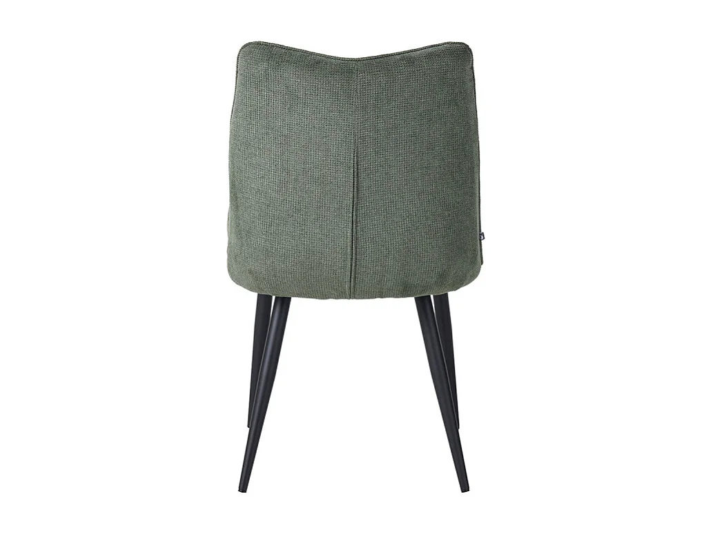Chaise Louise tissu vert pieds métal