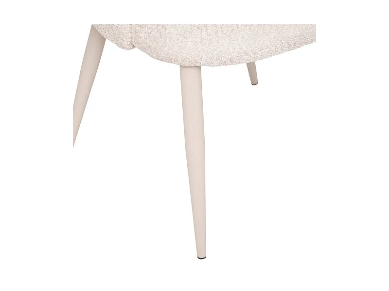 Chaise Céleste bouclette beige pieds métal beige Atmosphera