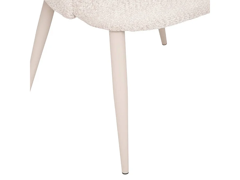 Chaise Céleste bouclette beige pieds métal beige Atmosphera