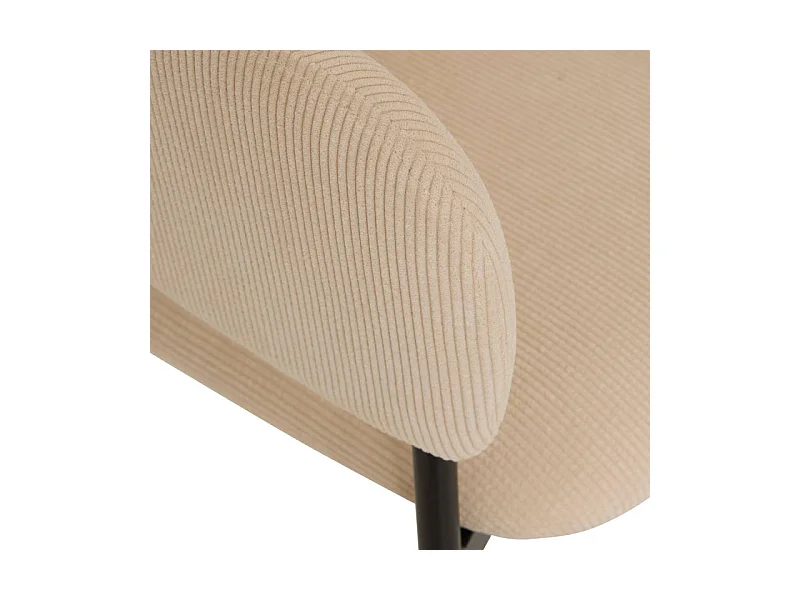 Fauteuil repas velours côtelé beige Solea Atmosphera