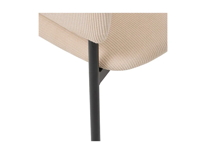 Fauteuil repas velours côtelé beige Solea Atmosphera