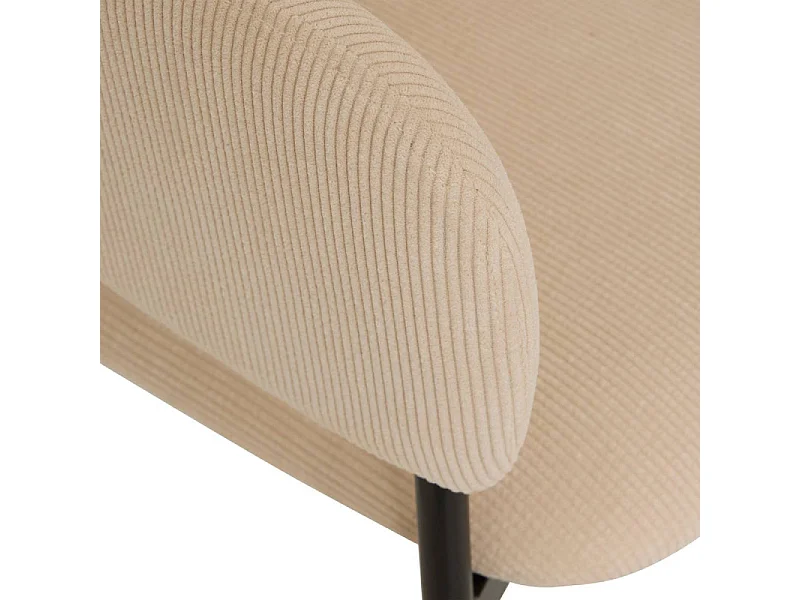 Fauteuil repas velours côtelé beige Solea Atmosphera