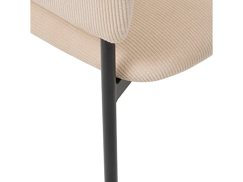Fauteuil repas velours côtelé beige Solea Atmosphera