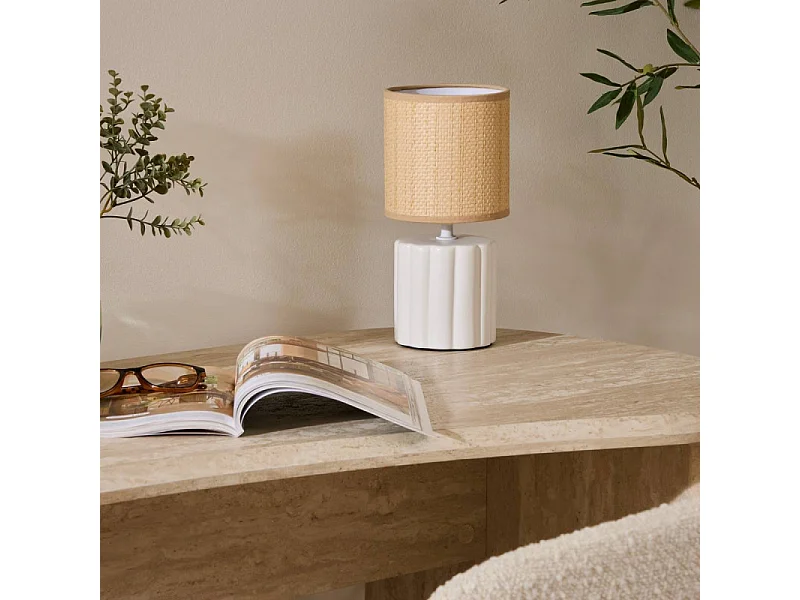 Lampe à Poser en Céramique "Tylia" 26cm Blanc