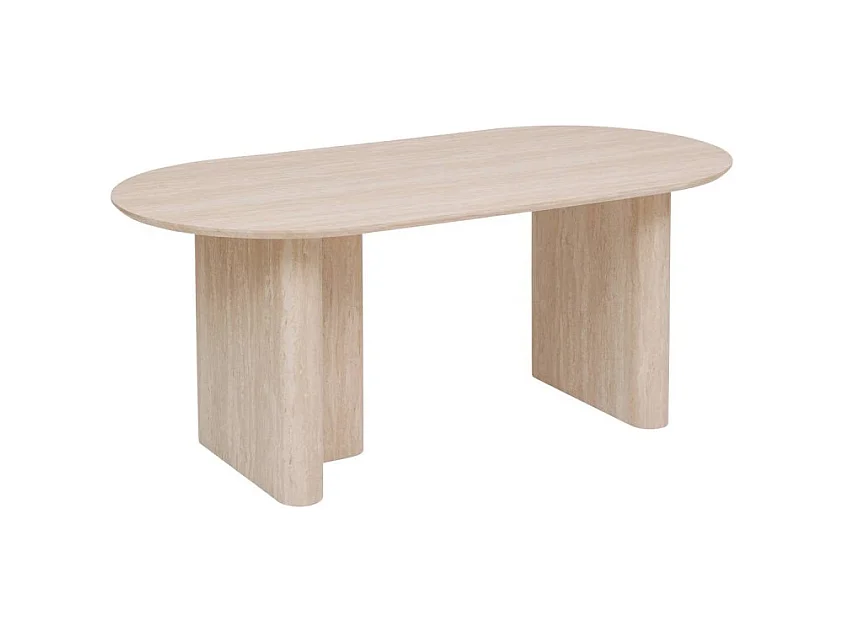 Table à manger 180 x 90 cm Anaya MDF effet travertin Atmosphera