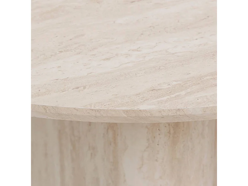 Table à manger 180 x 90 cm Anaya MDF effet travertin Atmosphera