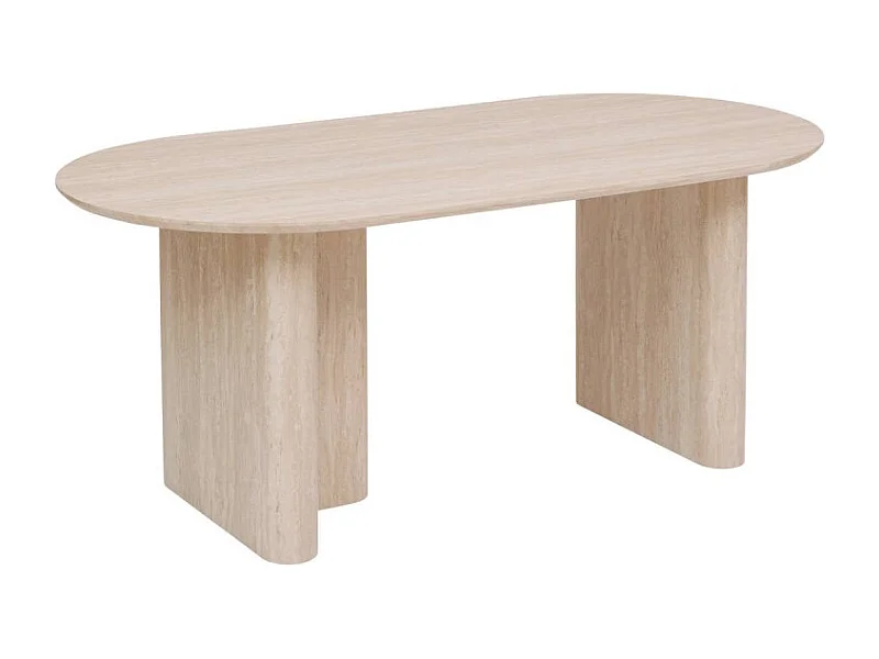Table à manger 180 x 90 cm Anaya MDF effet travertin Atmosphera