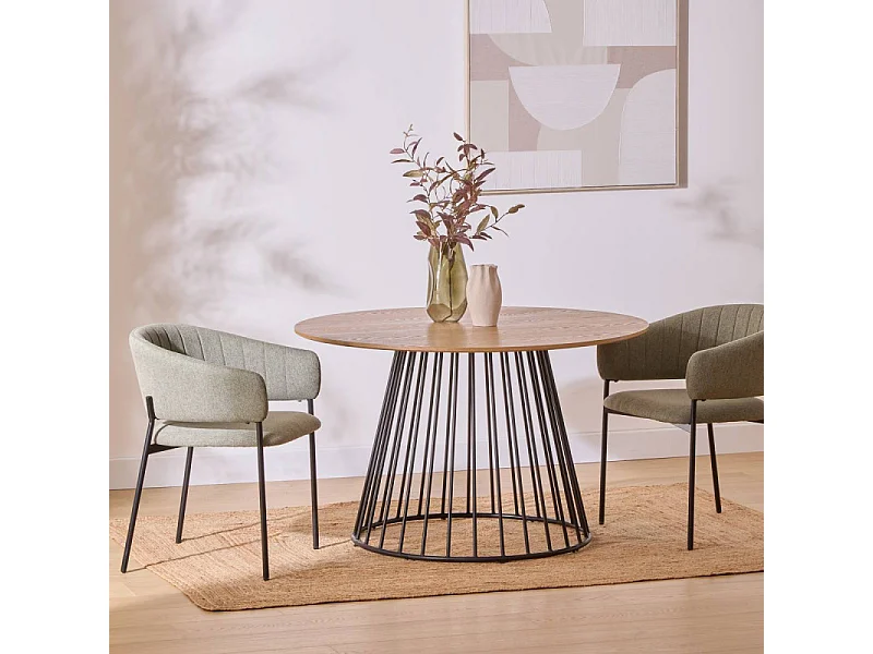 Table à Manger Design "Rayo" 120cm Naturel