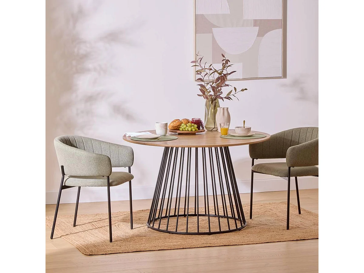 Table à Manger Design "Rayo" 120cm Naturel